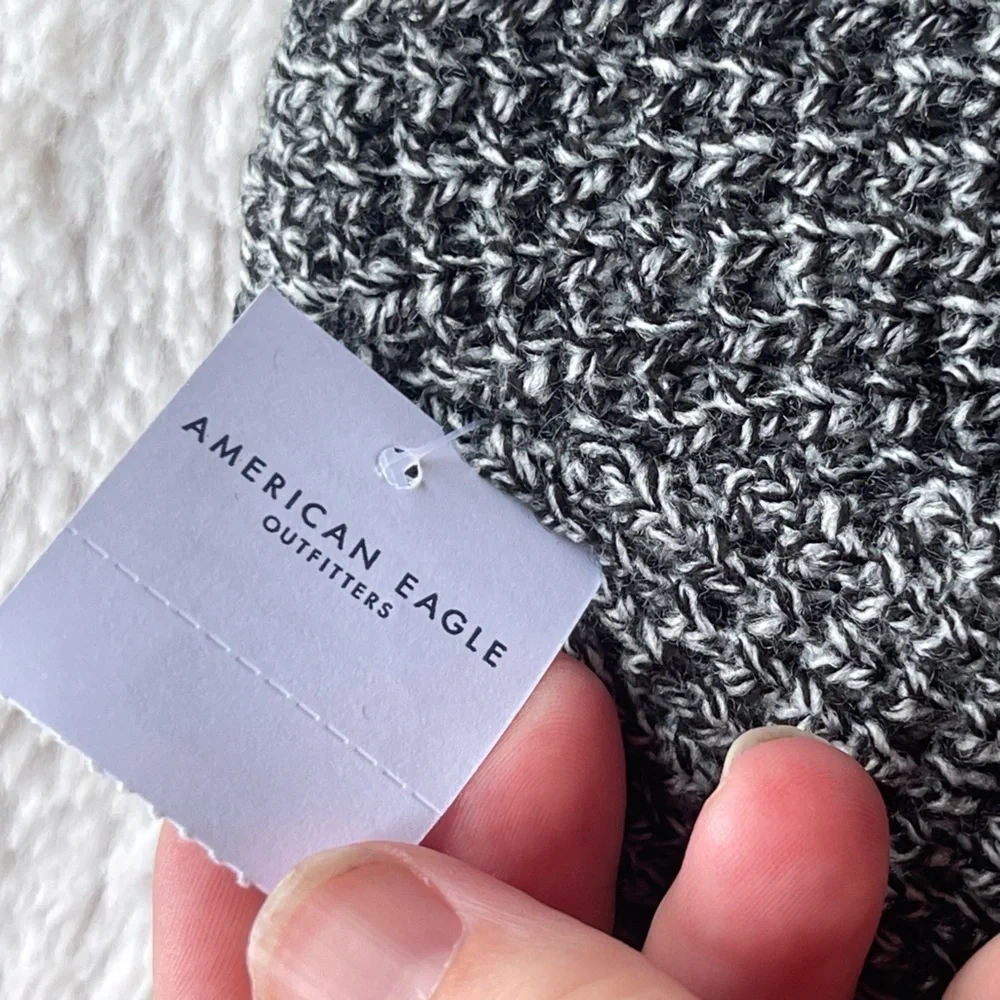 American Eagle NWT waffle work wear lightning gray beanie hat